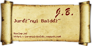 Jurányi Baldó névjegykártya